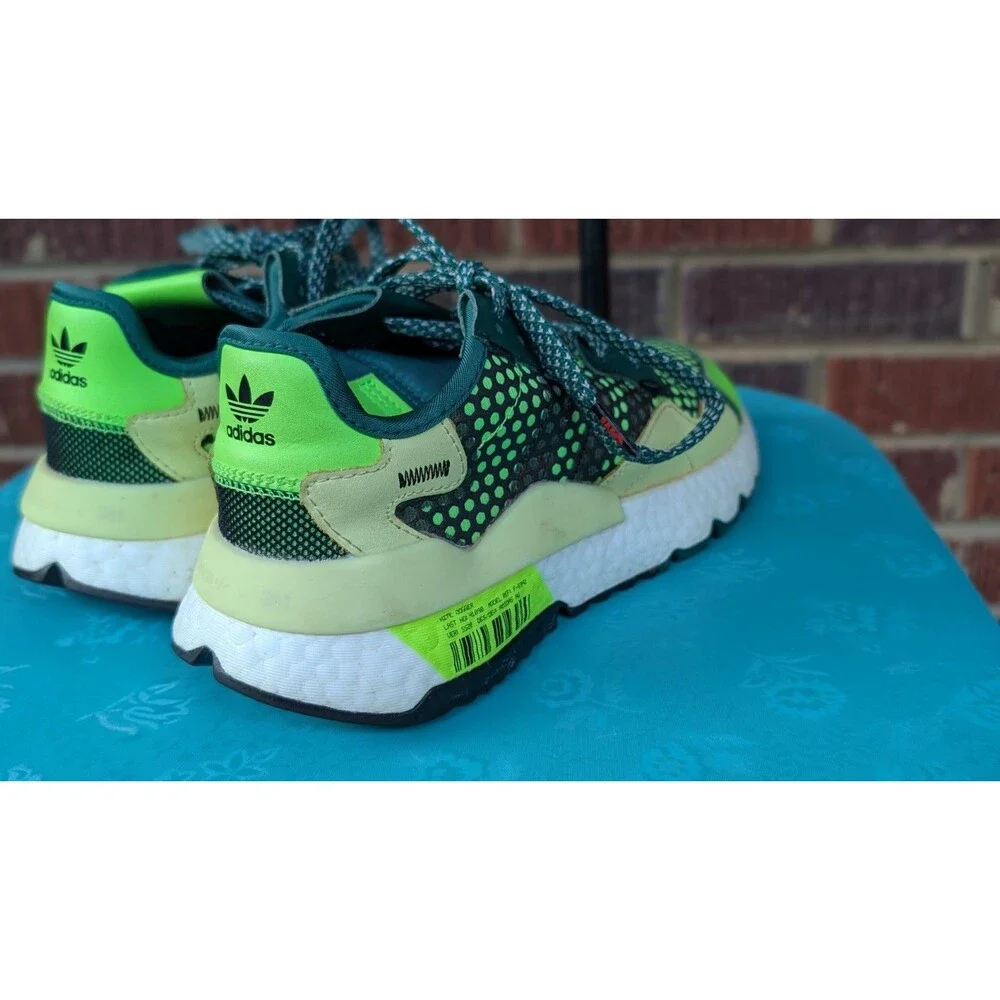 Adidas Nite Jogger 3M Bar Code EF5407 Graphic Sneakers-Blk/Lime Grn-M6/W7.5